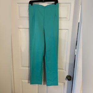 Teal/Turquoise straight leg pants. Alfred Dunner, size 24W.